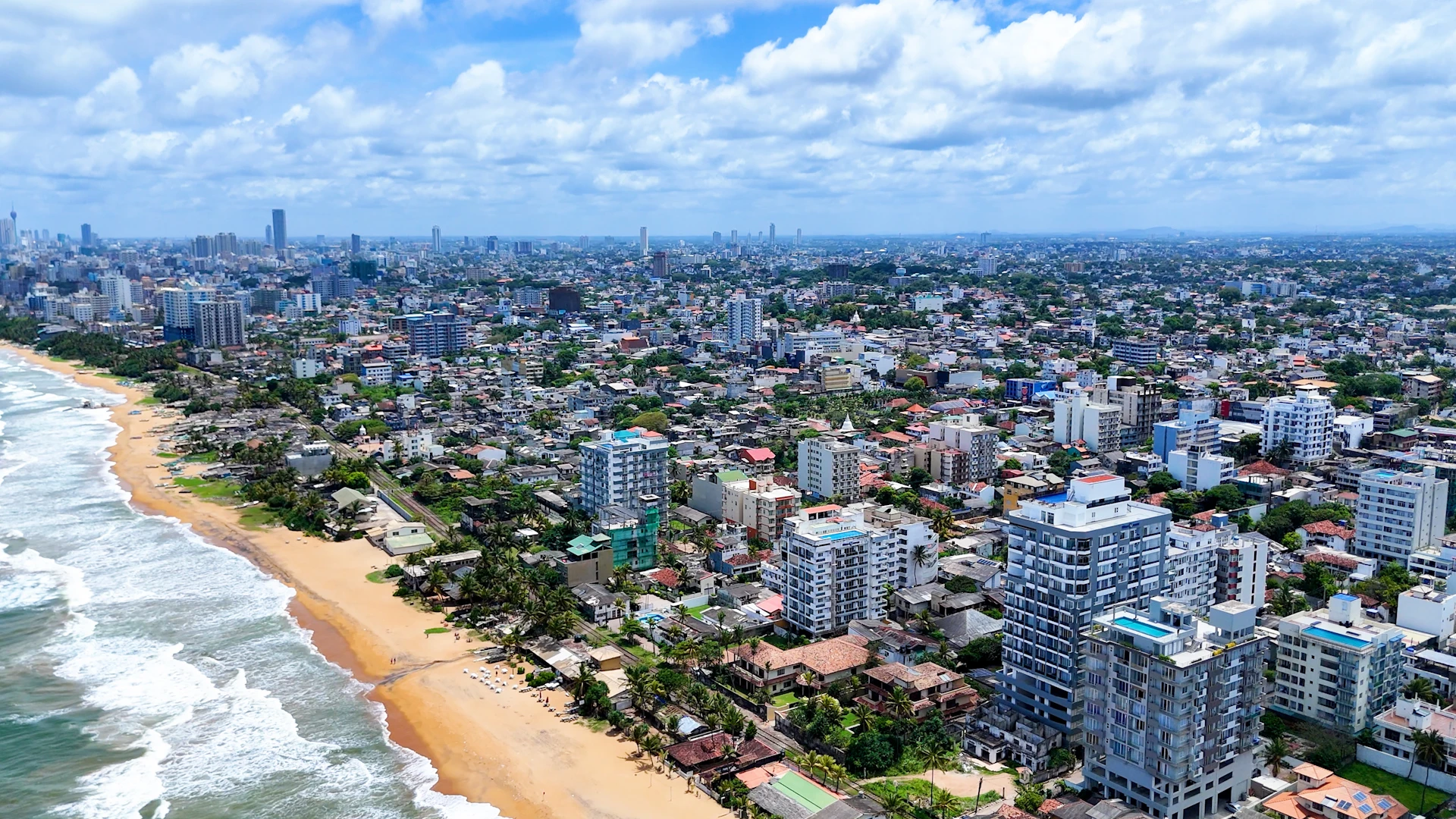 Aerial view of apartments in Colombo