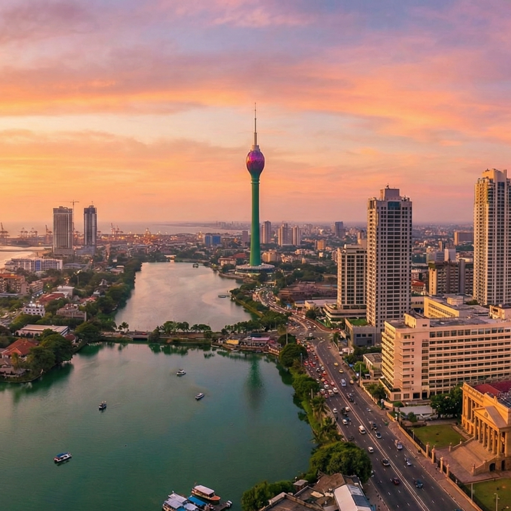 Colombo skyline with modern high-rise apartments – the best city in Sri Lanka for premium apartment investment